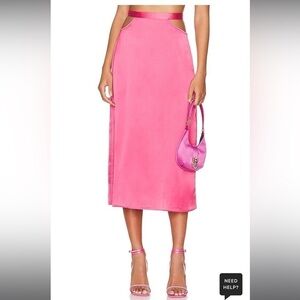 WeWoreWhat Vibrant Pink Midi Skirt